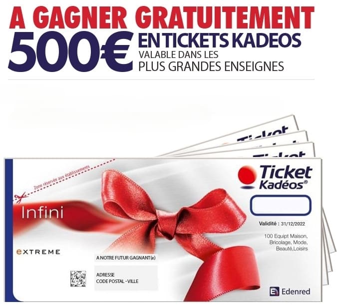 500€ de tickets Kadeos à gagner